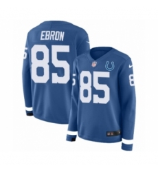 Women's Nike Indianapolis Colts #85 Eric Ebron Limited Blue Therma Long Sleeve NFL Jersey