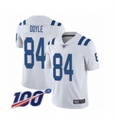 Men's Indianapolis Colts #84 Jack Doyle White Vapor Untouchable Limited Player 100th Season Football Jersey