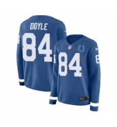 Women's Nike Indianapolis Colts #84 Jack Doyle Limited Blue Therma Long Sleeve NFL Jersey