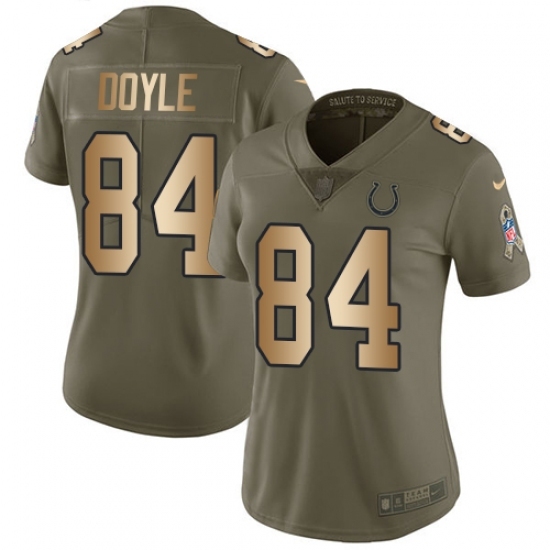 Women's Nike Indianapolis Colts #84 Jack Doyle Limited Olive/Gold 2017 Salute to Service NFL Jersey Women's Nike Indianapolis Colts #84 Jack Doyle Limited Olive/Gold 2017 Salute to Service NFL Jersey