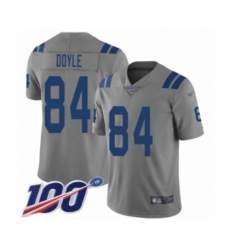 Youth Indianapolis Colts #84 Jack Doyle Limited Gray Inverted Legend 100th Season Football Jersey