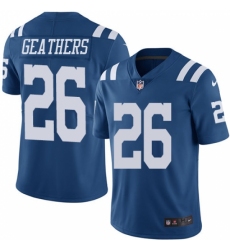 Men's Nike Indianapolis Colts #26 Clayton Geathers Limited Royal Blue Rush Vapor Untouchable NFL Jersey