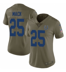 Women's Nike Indianapolis Colts #25 Marlon Mack Limited Olive 2017 Salute to Service NFL Jersey