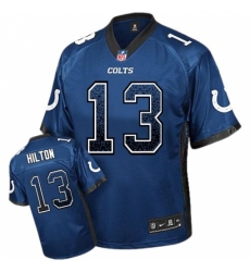 Men's Nike Indianapolis Colts #13 T.Y. Hilton Elite Royal Blue Drift Fashion NFL Jersey