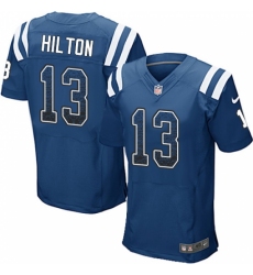 Men's Nike Indianapolis Colts #13 T.Y. Hilton Elite Royal Blue Home Drift Fashion NFL Jersey