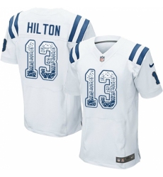 Men's Nike Indianapolis Colts #13 T.Y. Hilton Elite White Road Drift Fashion NFL Jersey