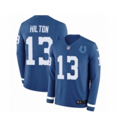 Men's Nike Indianapolis Colts #13 T.Y. Hilton Limited Blue Therma Long Sleeve NFL Jersey