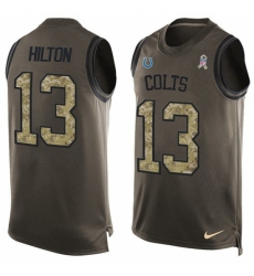 Men's Nike Indianapolis Colts #13 T.Y. Hilton Limited Green Salute to Service Tank Top NFL Jersey