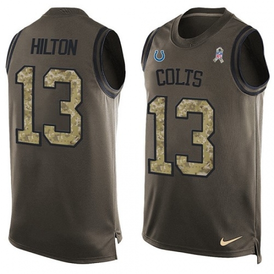 Men's Nike Indianapolis Colts #13 T.Y. Hilton Limited Green Salute to Service Tank Top NFL Jersey Men's Nike Indianapolis Colts #13 T.Y. Hilton Limited Green Salute to Service Tank Top NFL Jersey