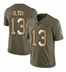 Men's Nike Indianapolis Colts #13 T.Y. Hilton Limited Olive/Gold 2017 Salute to Service NFL Jersey