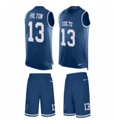 Men's Nike Indianapolis Colts #13 T.Y. Hilton Limited Royal Blue Tank Top Suit NFL Jersey