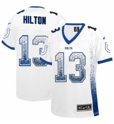 Women's Nike Indianapolis Colts #13 T.Y. Hilton Elite White Drift Fashion NFL Jersey