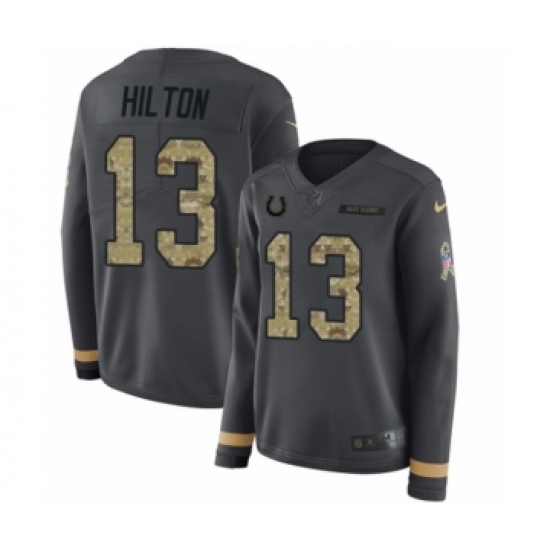 Women's Nike Indianapolis Colts #13 T.Y. Hilton Limited Black Salute to Service Therma Long Sleeve NFL Jersey Women's Nike Indianapolis Colts #13 T.Y. Hilton Limited Black Salute to Service Therma Long Sleeve NFL Jersey