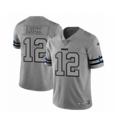 Men's Indianapolis Colts #12 Andrew Luck Limited Gray Team Logo Gridiron Football Jersey
