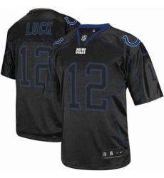 Men's Nike Indianapolis Colts #12 Andrew Luck Elite Lights Out Black NFL Jersey