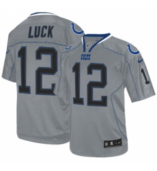 Men's Nike Indianapolis Colts #12 Andrew Luck Elite Lights Out Grey NFL Jersey