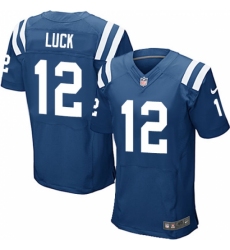 Men's Nike Indianapolis Colts #12 Andrew Luck Elite Royal Blue Team Color NFL Jersey