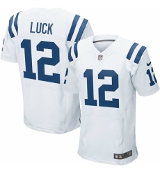 Men's Nike Indianapolis Colts #12 Andrew Luck Elite White NFL Jersey
