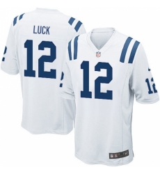 Men's Nike Indianapolis Colts #12 Andrew Luck Game White NFL Jersey