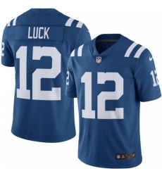 Men's Nike Indianapolis Colts #12 Andrew Luck Limited Royal Blue Rush Vapor Untouchable NFL Jersey