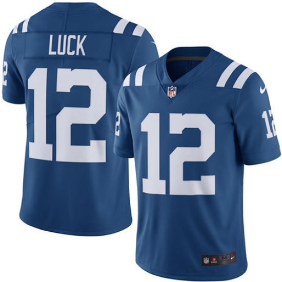 Men's Nike Indianapolis Colts #12 Andrew Luck Limited Royal Blue Rush Vapor Untouchable NFL Jersey Men's Nike Indianapolis Colts #12 Andrew Luck Limited Royal Blue Rush Vapor Untouchable NFL Jersey