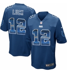 Men's Nike Indianapolis Colts #12 Andrew Luck Limited Royal Blue Strobe NFL Jersey