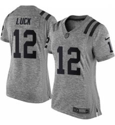Women's Nike Indianapolis Colts #12 Andrew Luck Limited Gray Gridiron NFL Jersey