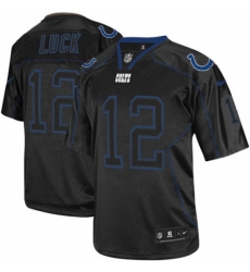 Youth Nike Indianapolis Colts #12 Andrew Luck Elite Lights Out Black NFL Jersey
