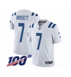 Men's Indianapolis Colts #7 Jacoby Brissett White Vapor Untouchable Limited Player 100th Season Football Jersey