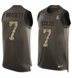 Men's Nike Indianapolis Colts #7 Jacoby Brissett Limited Green Salute to Service Tank Top NFL Jersey