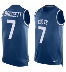 Men's Nike Indianapolis Colts #7 Jacoby Brissett Limited Royal Blue Player Name & Number Tank Top NFL Jersey