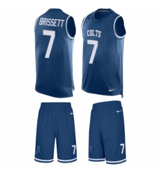 Men's Nike Indianapolis Colts #7 Jacoby Brissett Limited Royal Blue Tank Top Suit NFL Jersey