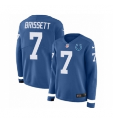 Women's Nike Indianapolis Colts #7 Jacoby Brissett Limited Blue Therma Long Sleeve NFL Jersey