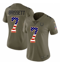Women's Nike Indianapolis Colts #7 Jacoby Brissett Limited Olive/USA Flag 2017 Salute to Service NFL Jersey