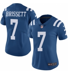 Women's Nike Indianapolis Colts #7 Jacoby Brissett Limited Royal Blue Rush Vapor Untouchable NFL Jersey