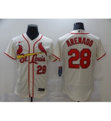 Men's St. Louis Cardinals #28 Nolan Arenado Nike Cream Alternate Official Replica Jersey