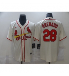 Men's St. Louis Cardinals #28 Nolan Arenado Nike Cream Alternate Official Replica Player Jersey