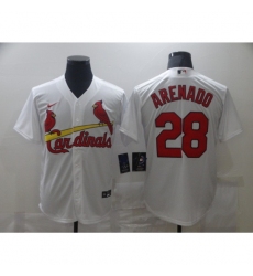 Men's St. Louis Cardinals #28 Nolan Arenado Nike White Alternate Official Replica Player Jersey