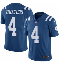 Men's Nike Indianapolis Colts #4 Adam Vinatieri Limited Royal Blue Rush Vapor Untouchable NFL Jersey