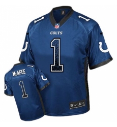 Men's Nike Indianapolis Colts #1 Pat McAfee Elite Royal Blue Drift Fashion NFL Jersey