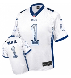 Men's Nike Indianapolis Colts #1 Pat McAfee Elite White Drift Fashion NFL Jersey