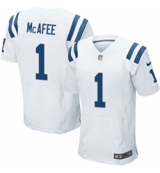 Men's Nike Indianapolis Colts #1 Pat McAfee Elite White NFL Jersey