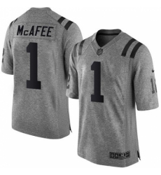 Men's Nike Indianapolis Colts #1 Pat McAfee Limited Gray Gridiron NFL Jersey