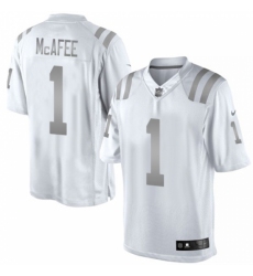 Men's Nike Indianapolis Colts #1 Pat McAfee Limited White Platinum NFL Jersey