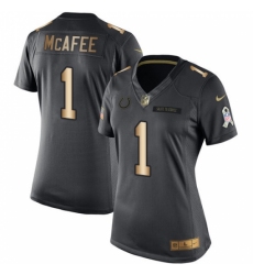 Women's Nike Indianapolis Colts #1 Pat McAfee Limited Black/Gold Salute to Service NFL Jersey