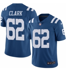 Men's Nike Indianapolis Colts #62 Le'Raven Clark Elite Royal Blue Rush Vapor Untouchable NFL Jersey