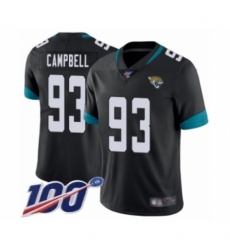 Men's Jacksonville Jaguars #93 Calais Campbell Black Team Color Vapor Untouchable Limited Player 100th Season Football Jersey