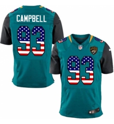 Men's Nike Jacksonville Jaguars #93 Calais Campbell Elite Teal Green Home USA Flag Fashion NFL Jersey