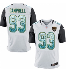 Men's Nike Jacksonville Jaguars #93 Calais Campbell Elite White Road Drift Fashion NFL Jersey