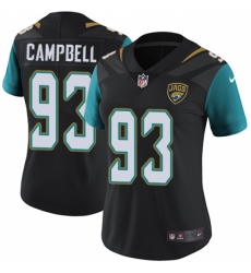 Women's Nike Jacksonville Jaguars #93 Calais Campbell Black Alternate Vapor Untouchable Limited Player NFL Jersey